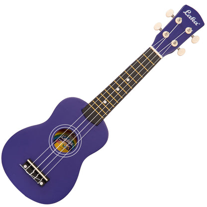 Laka Rainbow Series Soprano Ukulele & Carry Bag ~ Indigo - Aron Soitin