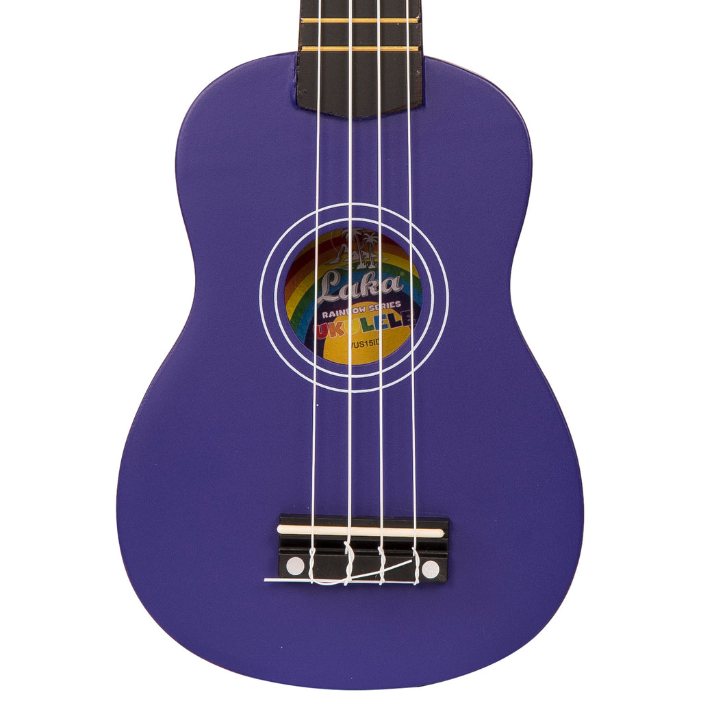 Laka Rainbow Series Soprano Ukulele & Carry Bag ~ Indigo - Aron Soitin