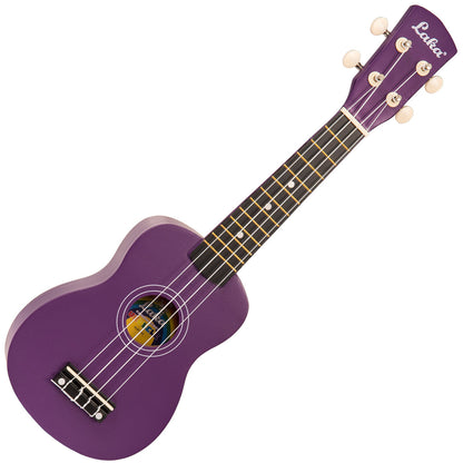 Laka Rainbow Series Soprano Ukulele & Carry Bag ~ Violet - Aron Soitin