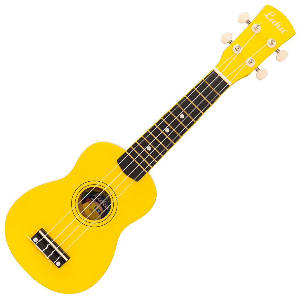 Laka Rainbow Series Soprano Ukulele & Carry Bag ~ Yellow - Aron Soitin