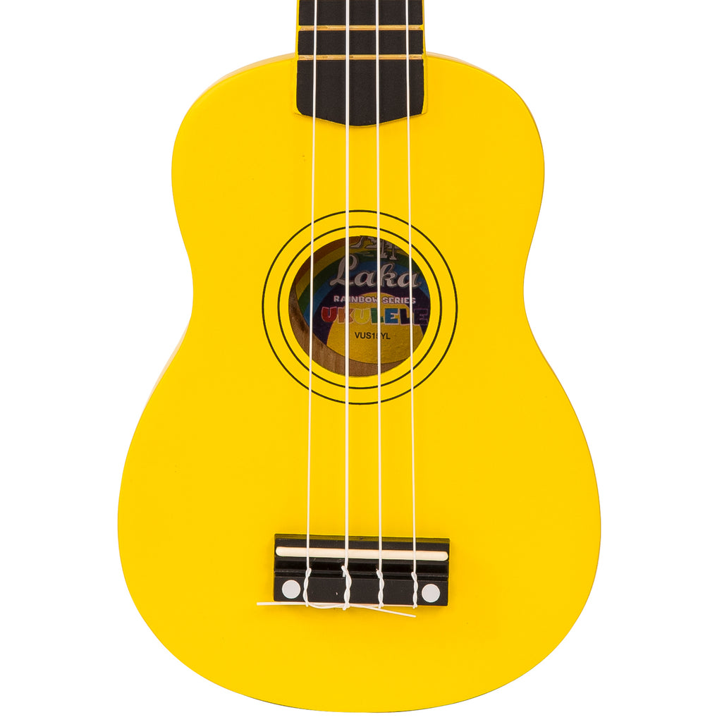 Laka Rainbow Series Soprano Ukulele & Carry Bag ~ Yellow - Aron Soitin