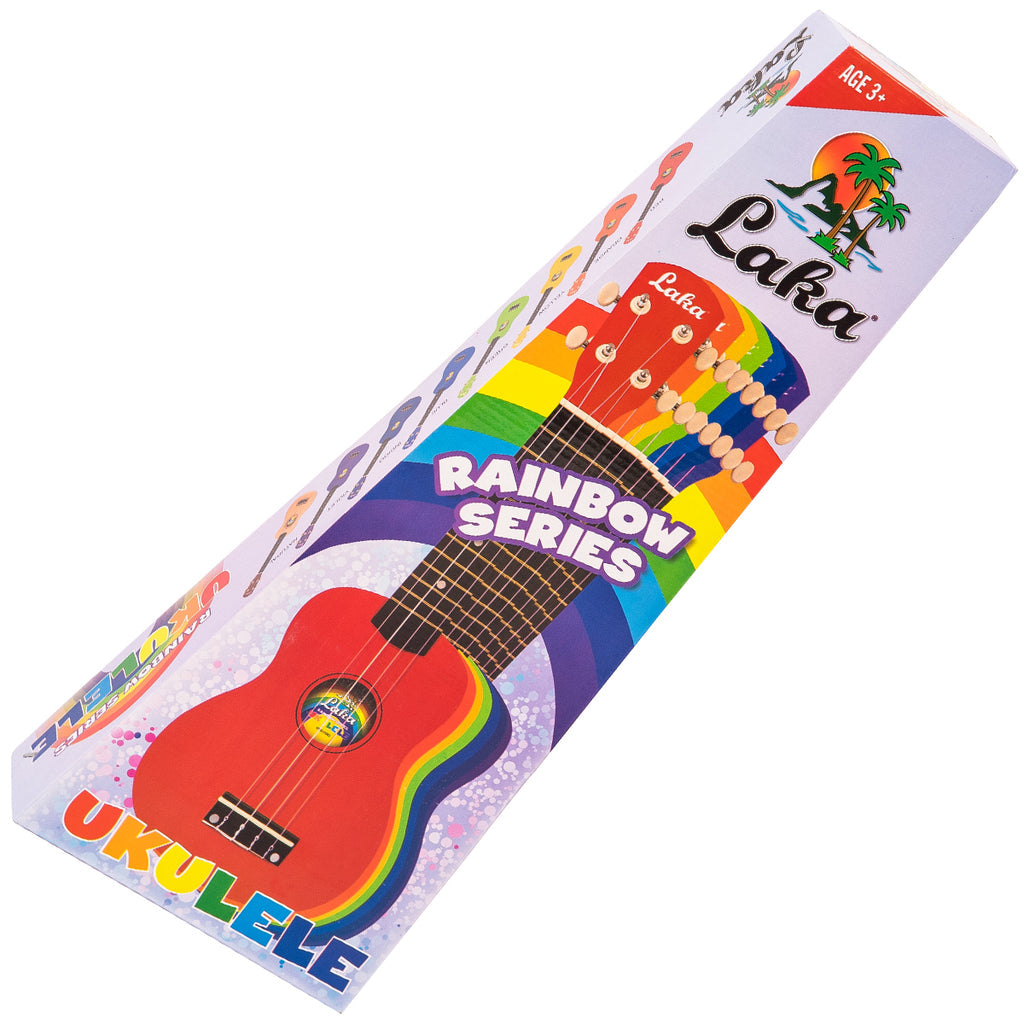 Laka Rainbow Series Soprano Ukulele & Carry Bag ~ Yellow - Aron Soitin