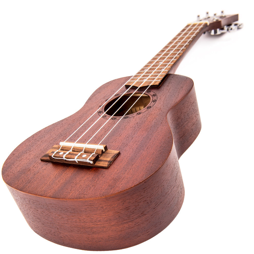Laka Sapele Series Soprano Ukulele & Bag ~ Chocolate - Aron Soitin