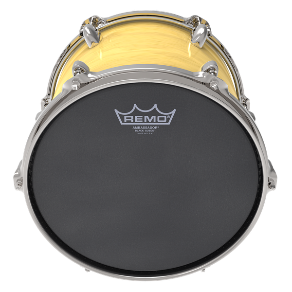 Remo 16" Ambassador Suede Black - Aron Soitin