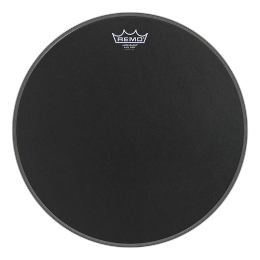 Remo 14" Ambassador Suede Black -rumpukalvo - Aron Soitin