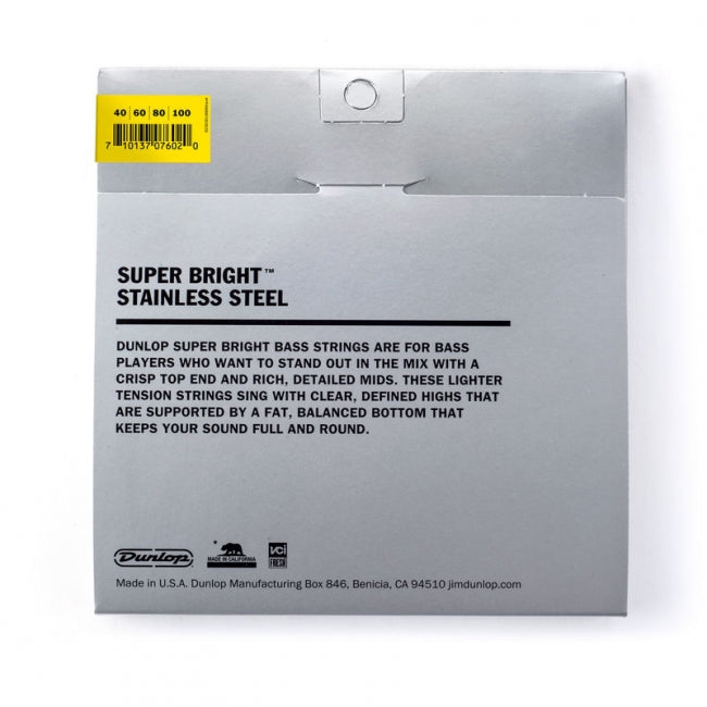 Dunlop Super Bright 40-100 Stainless Steel - Aron Soitin