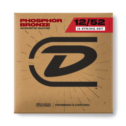 Dunlop 12-52 Phosphor Bronze 12-kielisen kielet - Aron Soitin