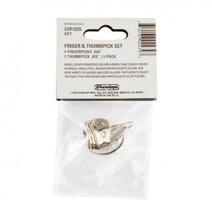 Dunlop .020" sormi- ja peukaloplektra-setti, metallia - Aron Soitin