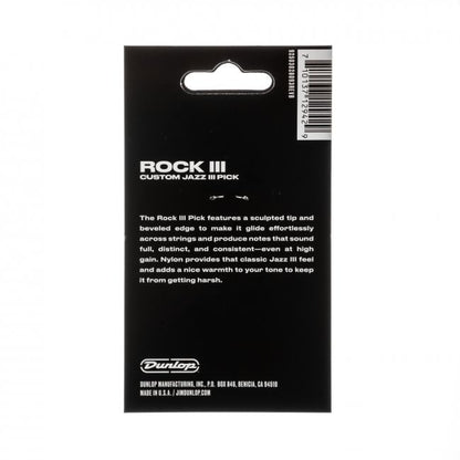 Dunlop Rock III Nylon Custom Jazz III, 6 kpl - Aron Soitin