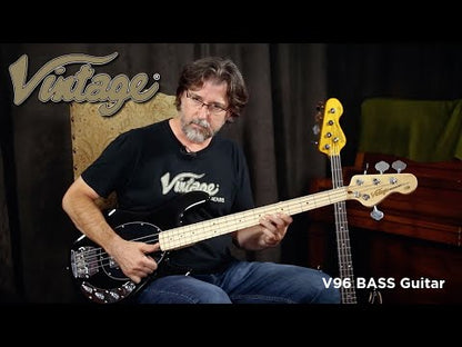 Vintage V964BLK ReIssued 4-String Active Bass ~ Black