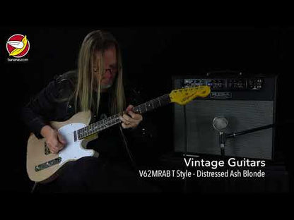 Vintage V62AB ReIssued Electric Guitar ~ Ash Blonde