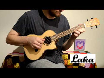 Laka Electro-Acoustic Cutaway Tenor Ukulele ~ Open Pore