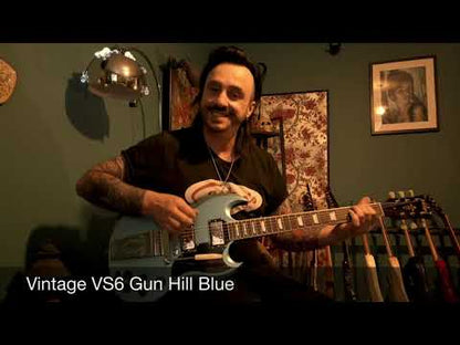 Vintage VS6V ReIssued with vintage style Vibrato ~ Gun Hill Blue