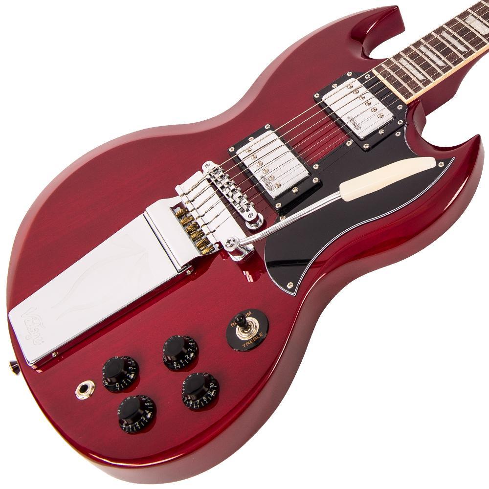 Vintage VS6V ReIssued with vintage style Vibrato ~ Cherry Red - Aron Soitin