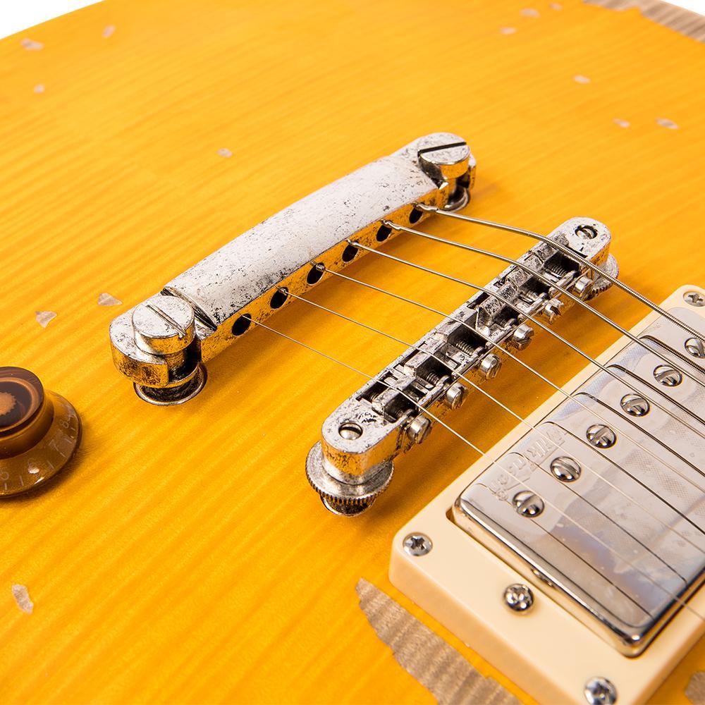 Vintage V100MRPGM Icon Les Paul Distressed Lemon Drop sähkökitara - Aron Soitin
