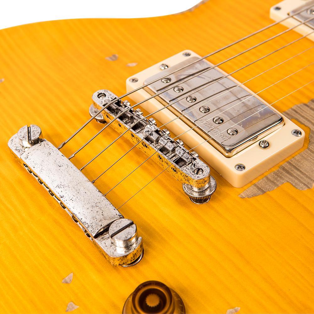 Vintage V100MRPGM Icon Les Paul Distressed Lemon Drop sähkökitara - Aron Soitin