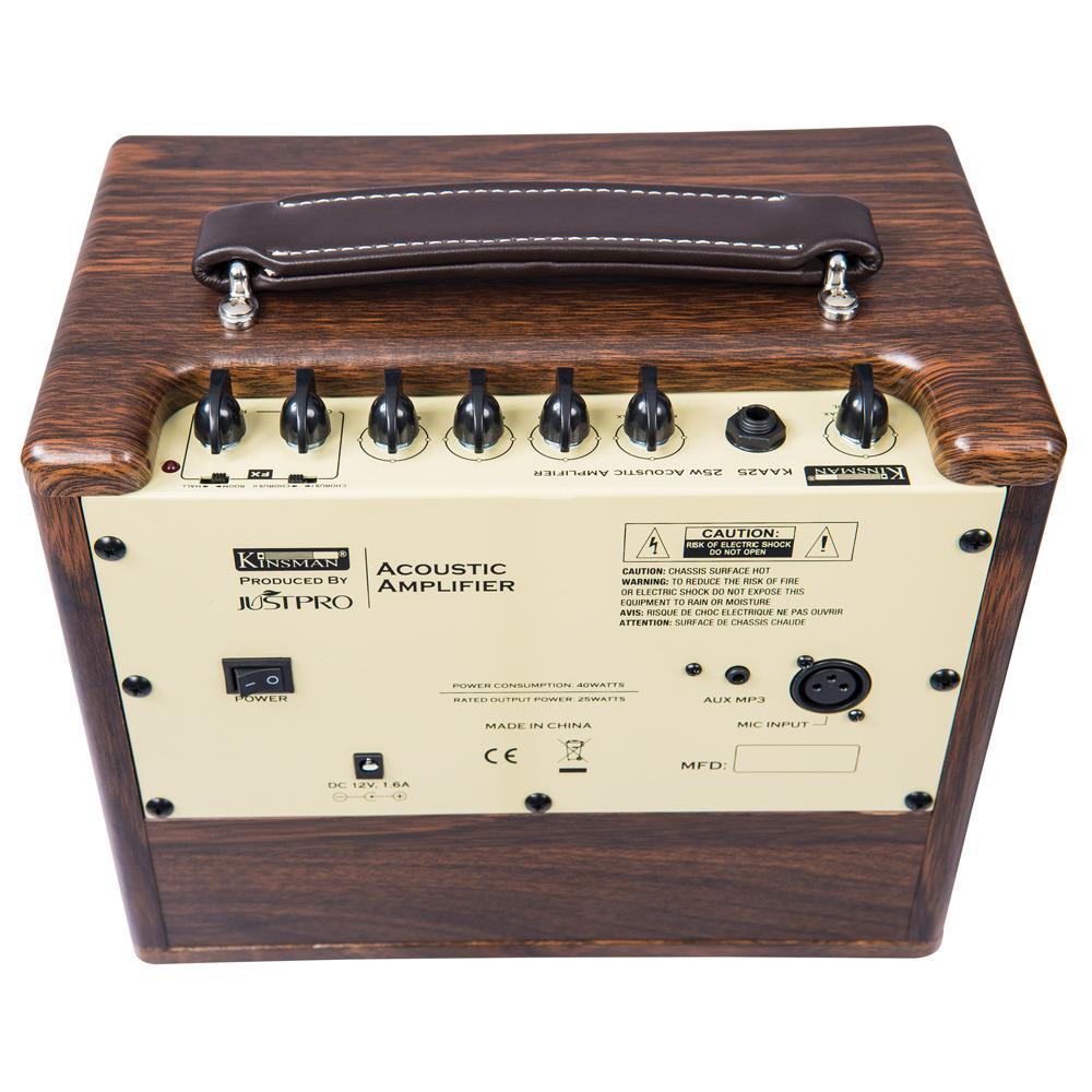 Kinsman KAA25 25w Acoustic Amp kaiutin verkko- ja akkuvirralla, bluetooth ~ puuta - Aron Soitin