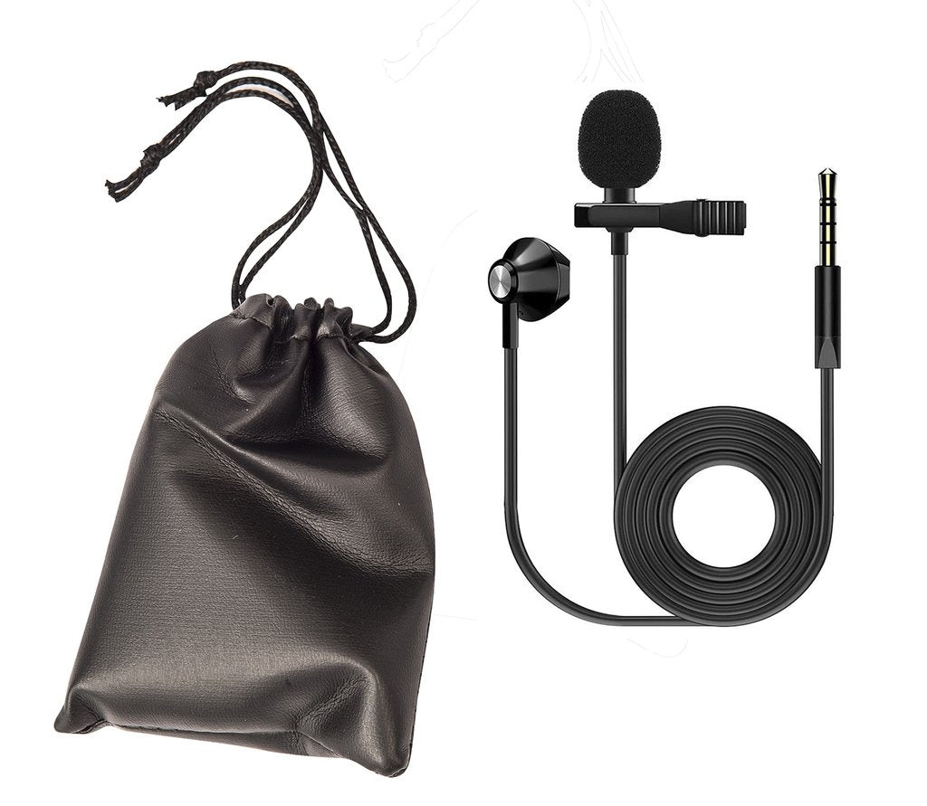 Kinsman KMIC05 Clip-On lavalier-mikrofoni kulokkeella ja 3,5mm TRRS-liittimellä - Aron Soitin