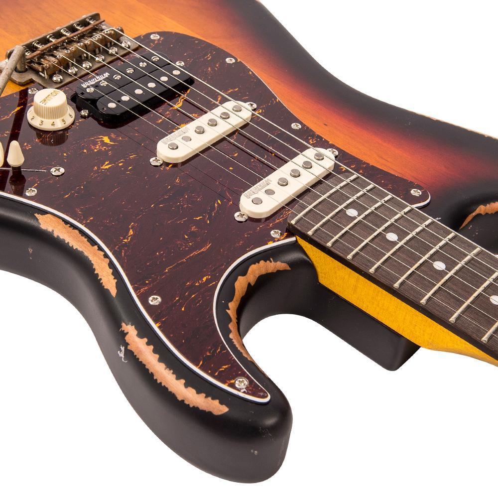 Vintage V6H ICON Electric Guitar ~ Distressed Tobacco Sunburst - Aron Soitin