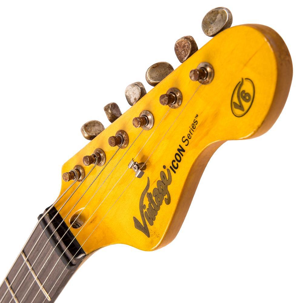 Vintage V6H ICON Electric Guitar ~ Distressed Tobacco Sunburst - Aron Soitin