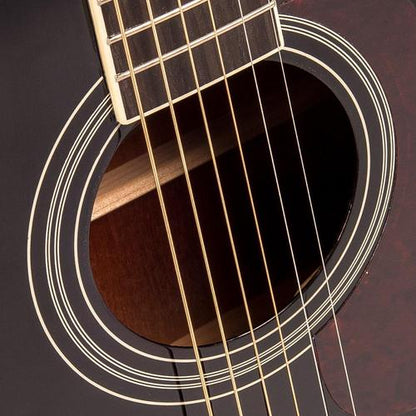Vintage V300BK Acoustic Folk Guitar ~ Black - Aron Soitin