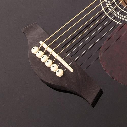 Vintage V300BK Acoustic Folk Guitar ~ Black - Aron Soitin
