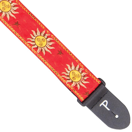 Perri's Cotton Jacquard Guitar Strap ~ Yellow Suns - Aron Soitin