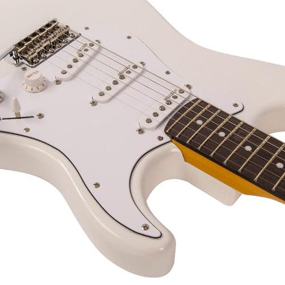 Vintage V6JMH ReIssued Electric Guitar ~ Olympia White 'Fillmore' - Aron Soitin