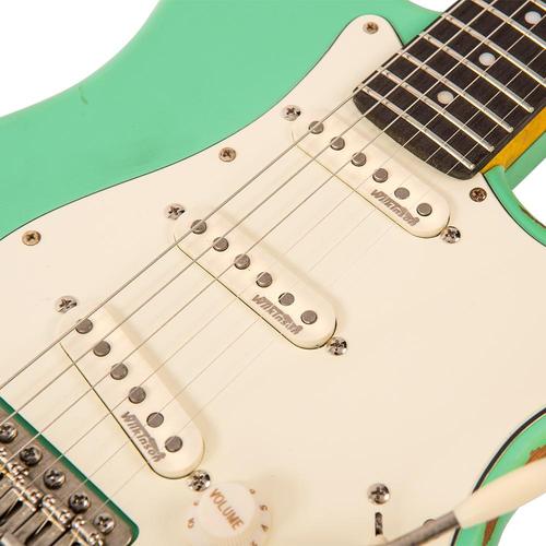 Vintage V6MRVG ICON Electric Guitar ~ Distressed Ventura Green - Aron Soitin