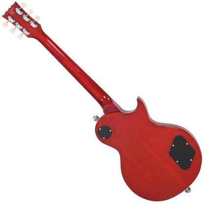 Vintage LV100AFD Les Paul Flamed Amber vasenkätinen sähkökitara - Aron Soitin