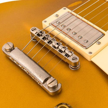 Vintage V100 ICON Electric Guitar ~ Distressed HH Gold Top - Aron Soitin