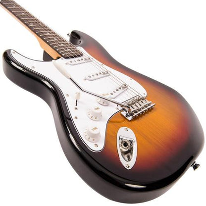 Vintage LV6SSB ReIssued Electric Guitar ~ Left Hand Sunset Sunburst - Aron Soitin