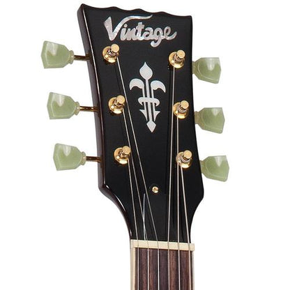 Vintage LV100TSB ReIssued Les Paul Tobacco Sunburst vasenkätinen sähkökitara - Aron Soitin