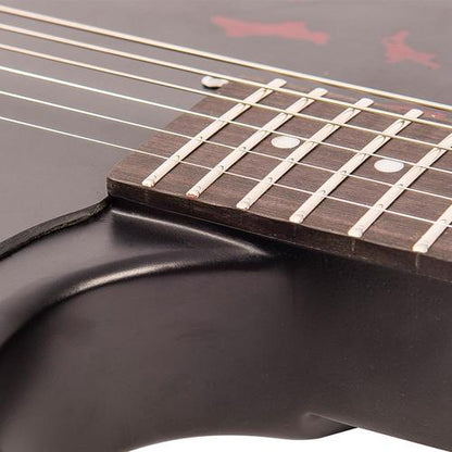 Vintage V120MRBK Icon Les Paul Distressed Black Over Cherry Red sähkökitara - Aron Soitin