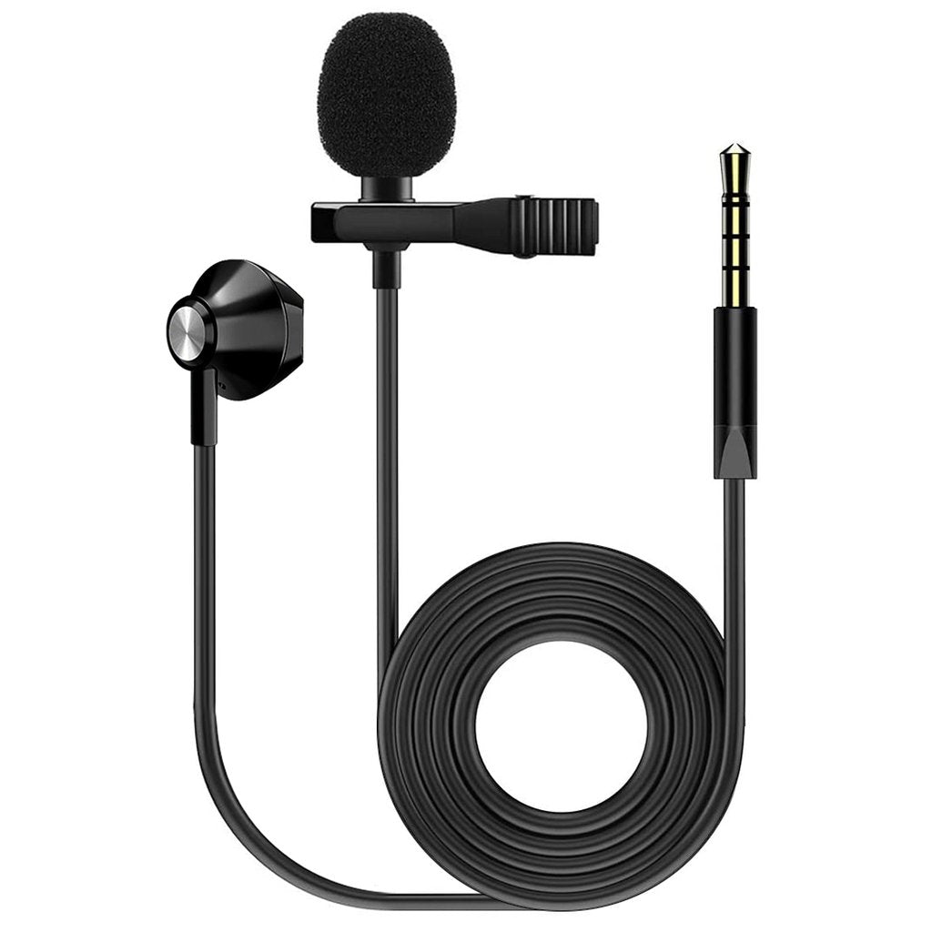 Kinsman KMIC05 Clip-On lavalier-mikrofoni kulokkeella ja 3,5mm TRRS-liittimellä - Aron Soitin