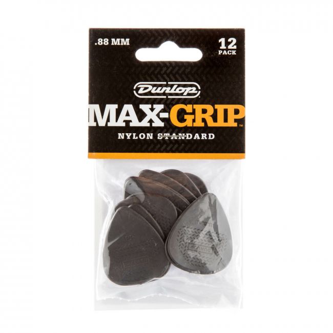 Dunlop Max-Grip Nylon Standard -plektrat 0.88mm, 12kpl - Aron Soitin